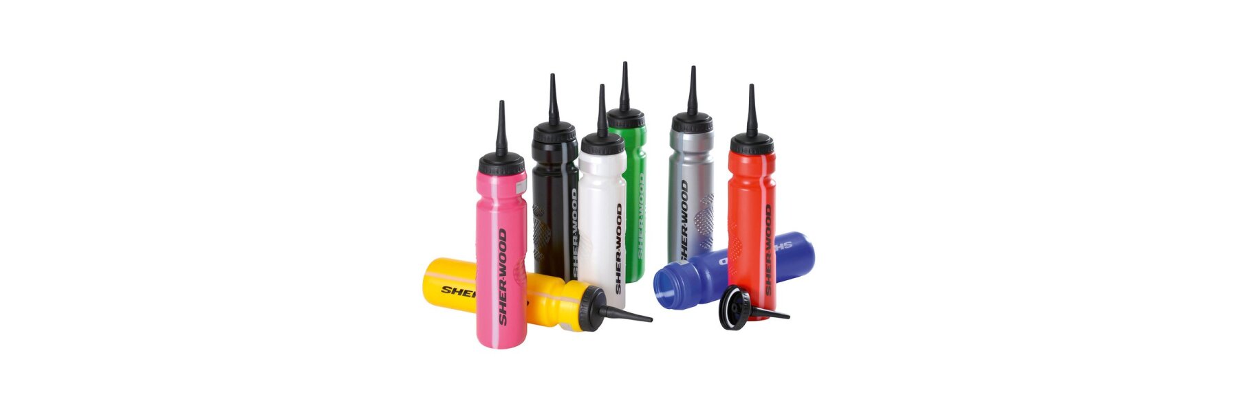 Hockey-Wasserflaschen 1 Liter – 8 Stück, Mit Langem Strohhalm, Leicht Zu Drücken, Für Helm-Sportarten (Hockey, Fußball), Blau