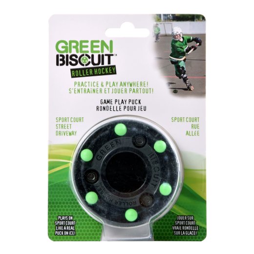 Green Buiscuit Roller Hockey Puck