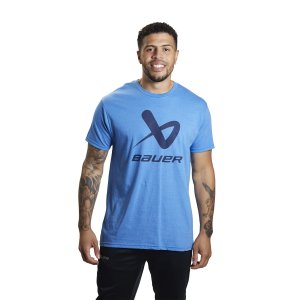 BAUER T-Shirt Lockup Rundkragen mit Logo blau Senior