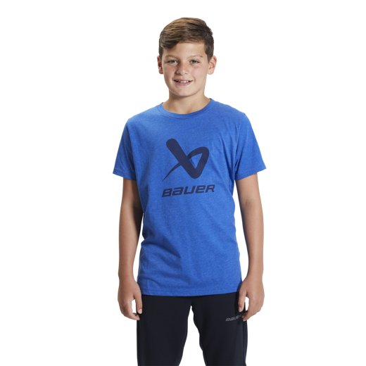 BAUER T-Shirt Lockup Rundkragen mit Logo blau Junior M