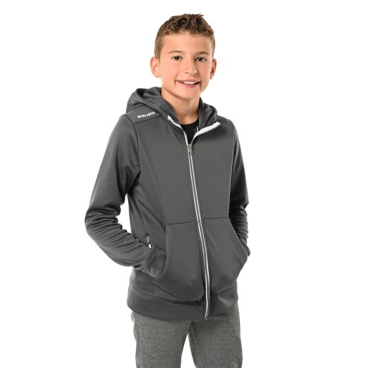 BAUER Fleece Zip Hoody Junior grau