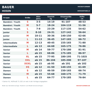 BAUER Supreme Mach Hose Bambini