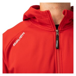BAUER Fleece Zip Hoodie Team Senior rot