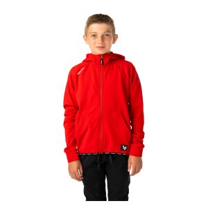 BAUER Fleece Zip Hoodie Team Junior rot